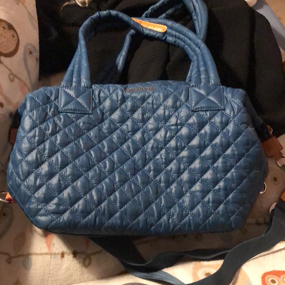 MZ Wallace Quilted Purse Bag Blue